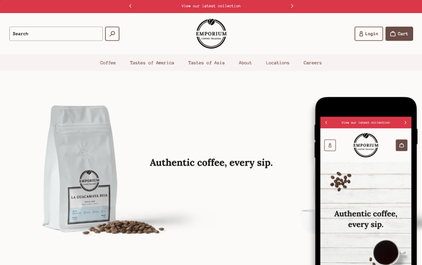 Emporium isn't just about showcasing your coffee; it's about creating an irresistible online coffee shop experience. 